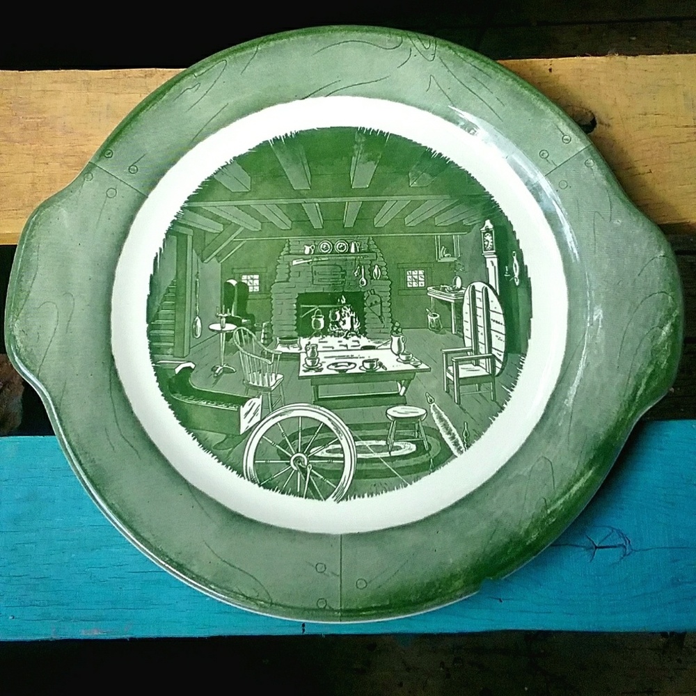 VTG Colonial Homestead Circa 1750  Serving Plate
